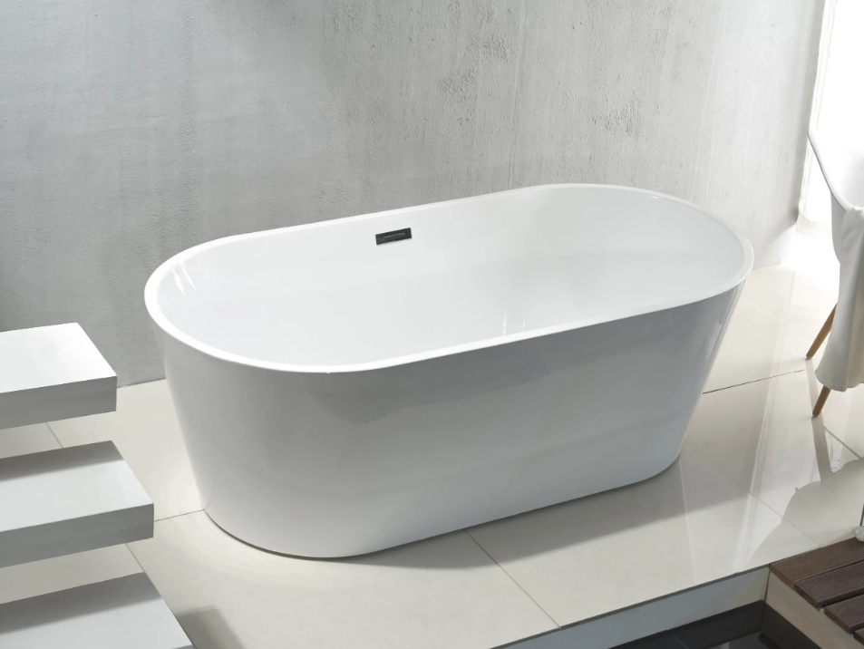 Sanigoods Rondo freestanding bath 180x80x60 oval gloss white
