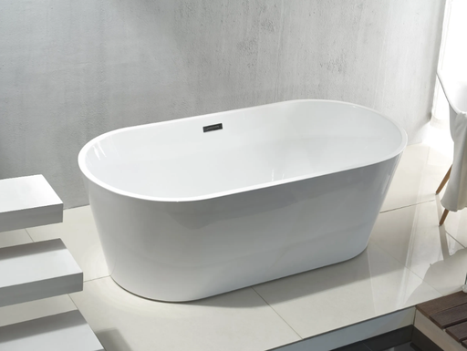 Sanigoods Rondo freestanding bath 180x80x60 oval gloss white